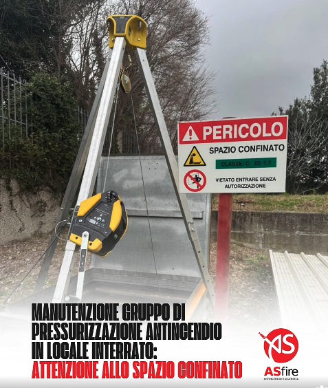 Manutenzione gruppo di pressurizzazione antincendio in locale interrato: attenzione allo spazio confinato
